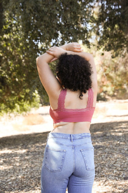 Curve Lace Trim Padded Bralette