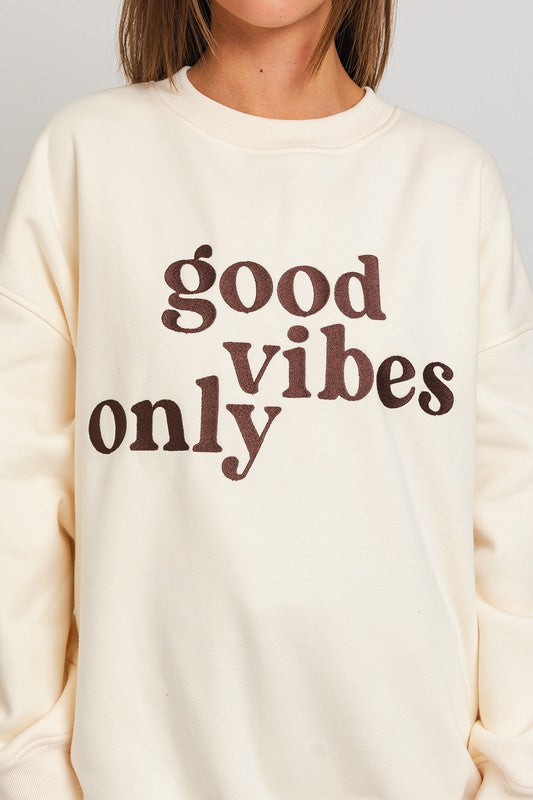 "Good Vibes Only" Oversized Sweatshirt