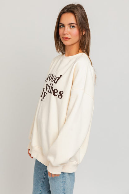 "Good Vibes Only" Oversized Sweatshirt