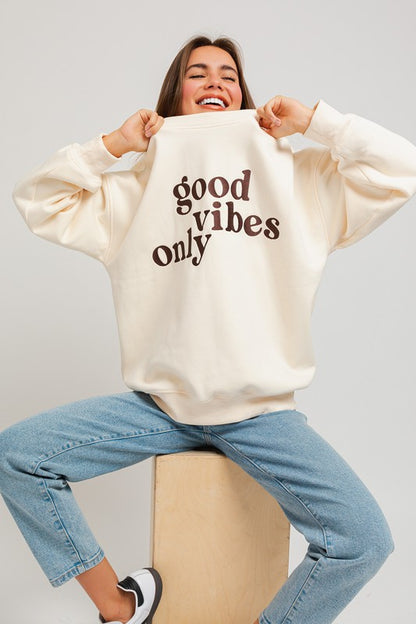 "Good Vibes Only" Oversized Sweatshirt