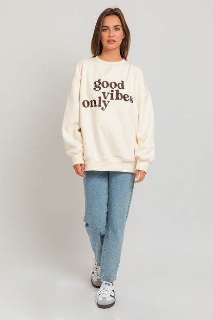 "Good Vibes Only" Oversized Sweatshirt