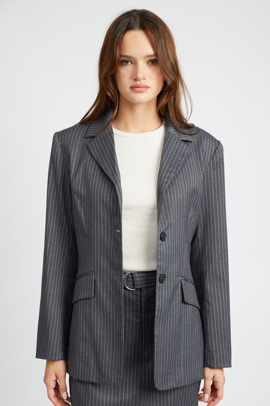 Like A Boss Pinstripe Blazer