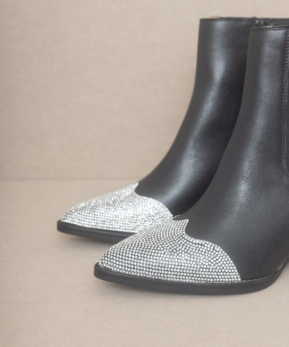 Glamourous Edge Rhinestone Toe Booties