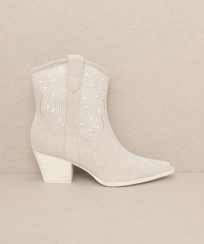 Pearl Elegance Studded Western Cowboy Boots