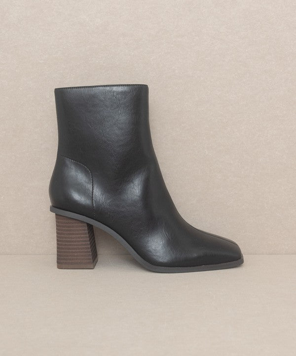 Modern Edge Square Toe Ankle Booties