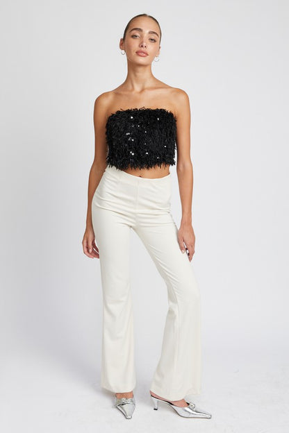 Starstruck Sequin Feather Tube Top