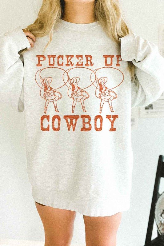 "Pucker Up Cowboy" Oversized Sweatshirt