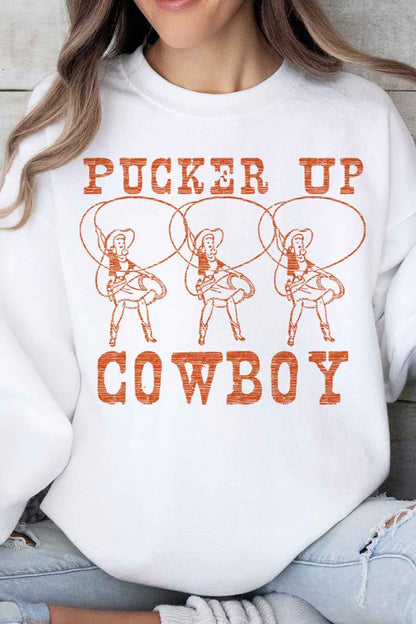 "Pucker Up Cowboy" Oversized Sweatshirt