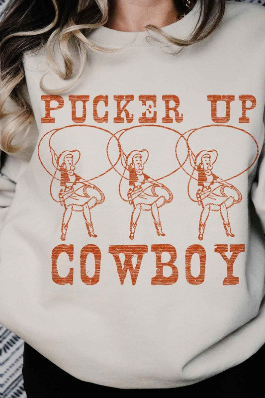 "Pucker Up Cowboy" Oversized Sweatshirt