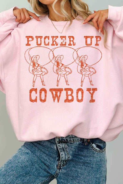 "Pucker Up Cowboy" Oversized Sweatshirt