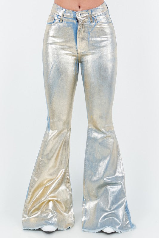 Disco Child Gold Foil Bell Bottoms Jeans