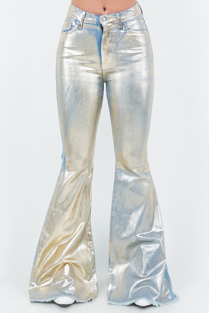 Disco Child Gold Foil Bell Bottoms Jeans