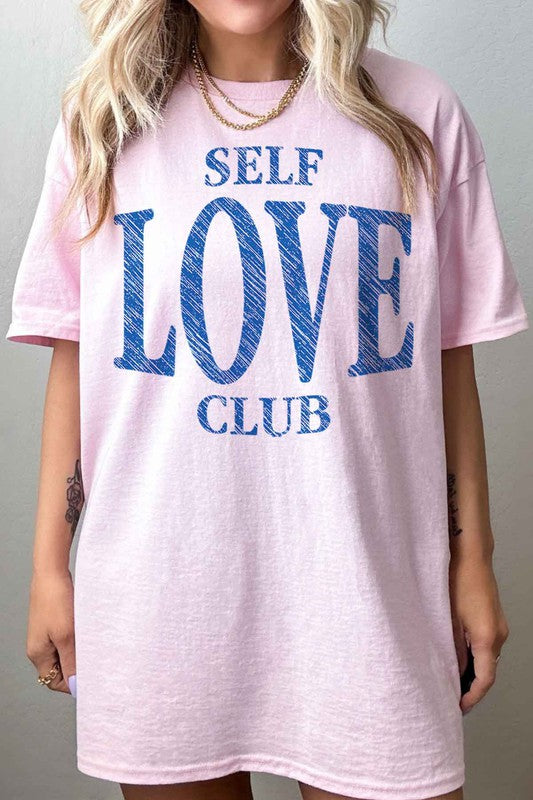 "Self Love Club" Oversized Graphic Tee