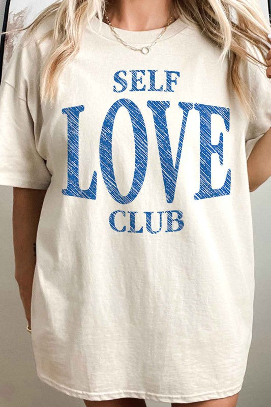 "Self Love Club" Oversized Graphic Tee