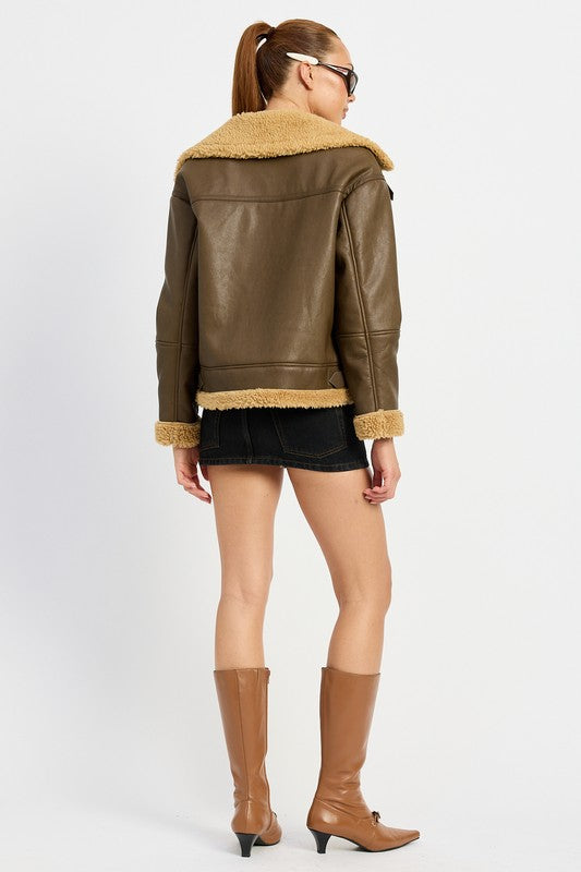 Shearling Moto Jacket