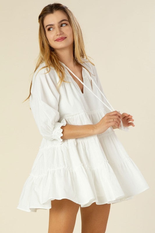 Flowy Tiered Tassel Mini Dress