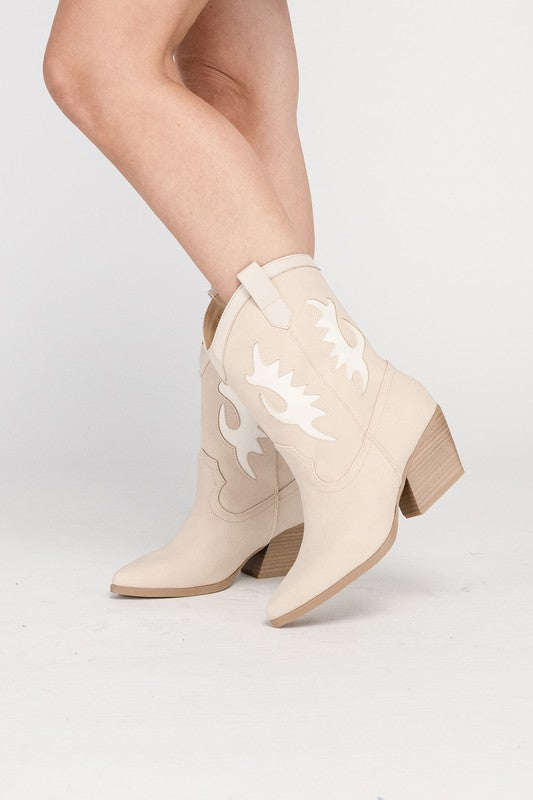 Two-Tone Treasures Western Ankle Boots