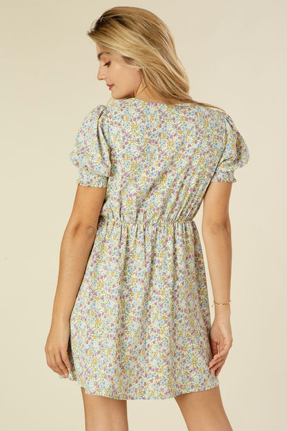 Floral Print Short-Sleeve Dress