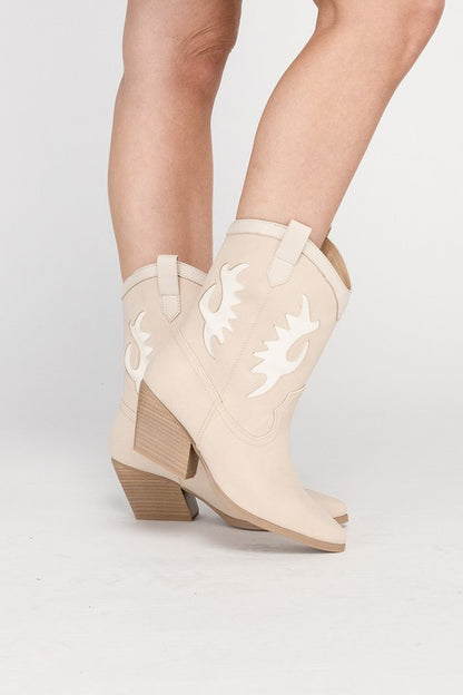 Two-Tone Treasures Western Ankle Boots