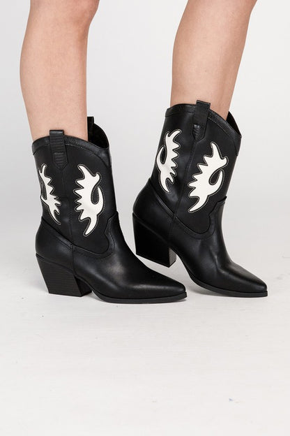 Two-Tone Treasures Western Ankle Boots