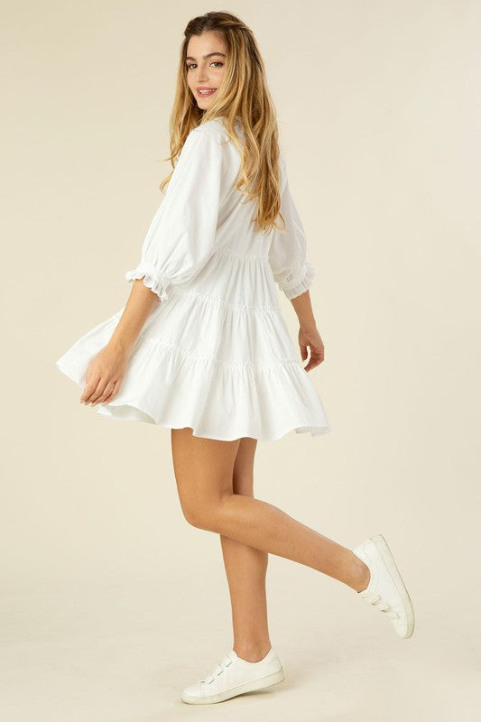 Flowy Tiered Tassel Mini Dress